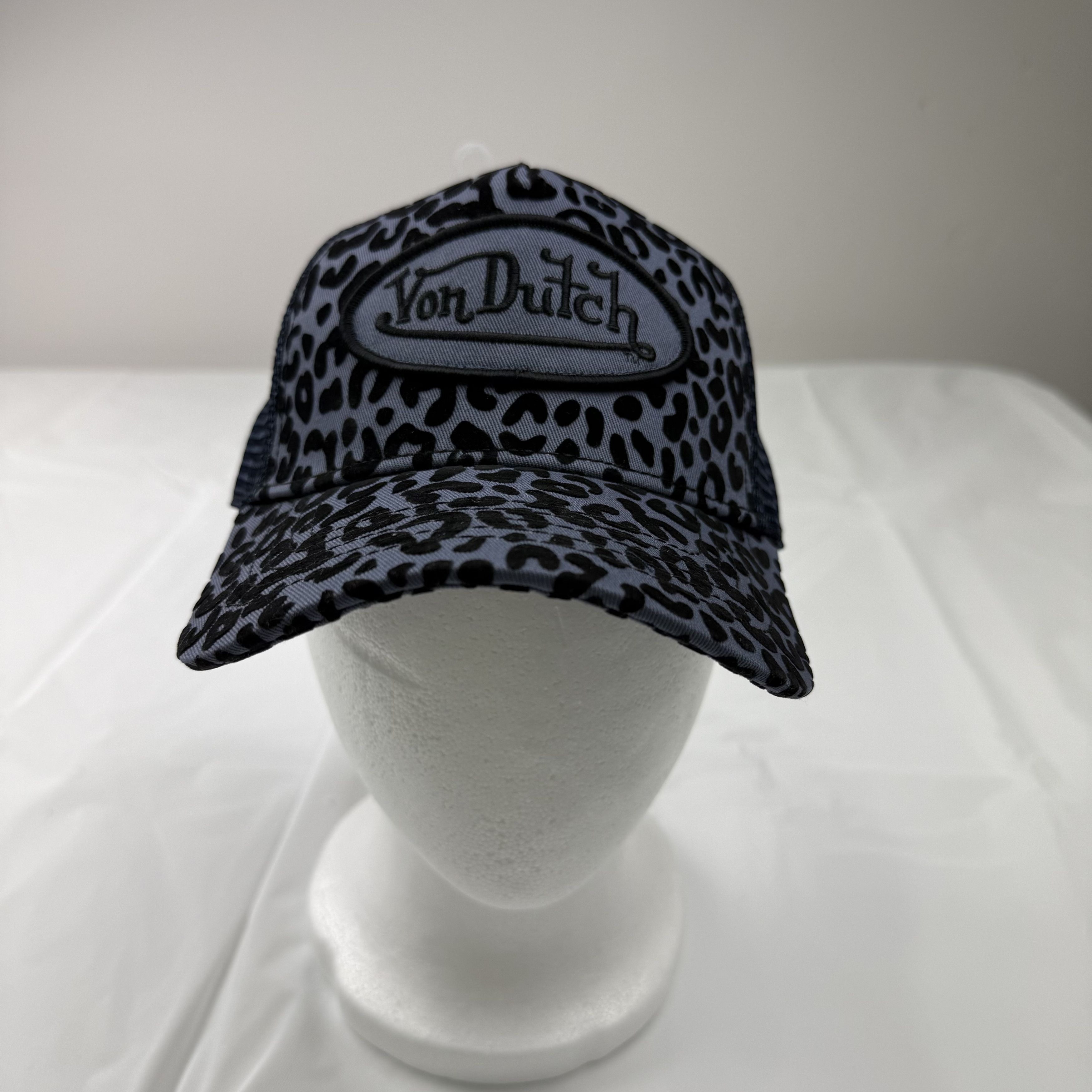 Von Dutch Von Dutch Grey Black Leopard Print Trucker Hat Snapback Size ONE SIZE - 10 Thumbnail