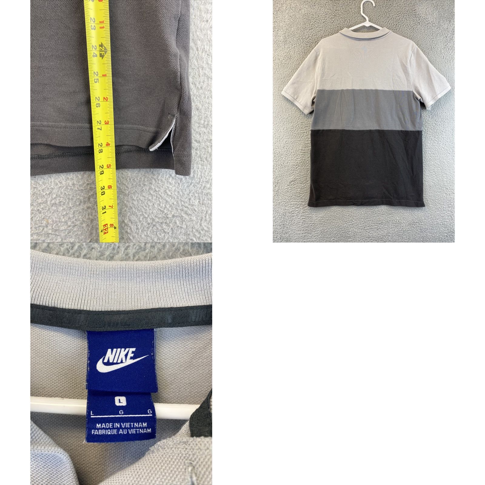 Nike VINTAGE Nike Polo Shirt Adult Large Gray Short Sleeve Button-Up 90s Logo Mens Size US L / EU 52-54 / 3 - 8 Thumbnail