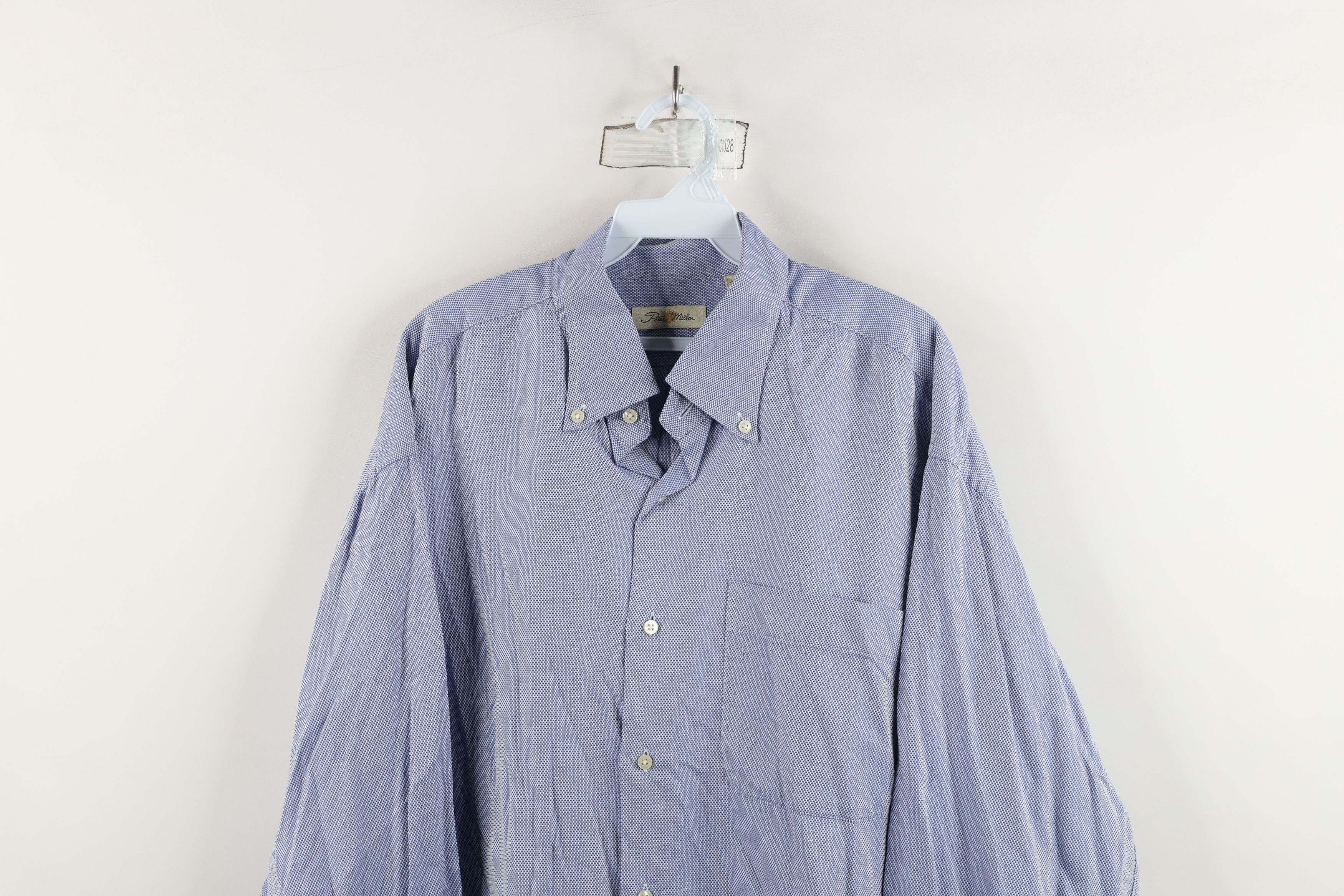 Peter Millar × Vintage Peter Millar Heavyweight Oxford Button Down Shirt Blue Size US XL / EU 56 / 4 - 2 Thumbnail