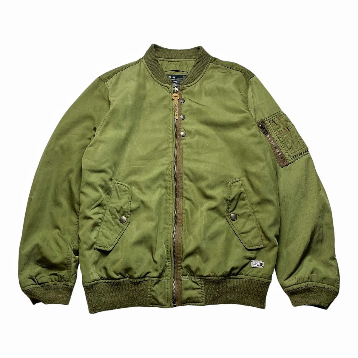 Diesel × Vintage Diesel Co Bomber Jacket Military Green Military Fashion Sz L Size US L / EU 52-54 / 3 - 1 Thumbnail