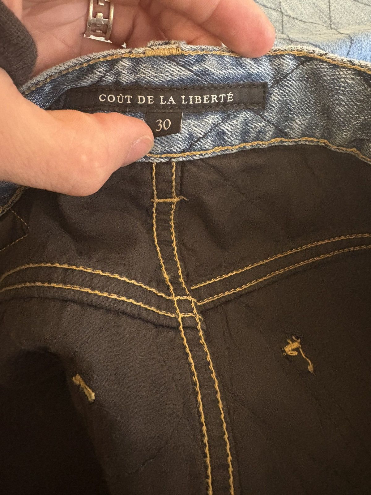 Cout de la Liberte Coǔt de la Liberté Jimmy quilted denim flares Size US 30 / EU 46 - 4 Thumbnail