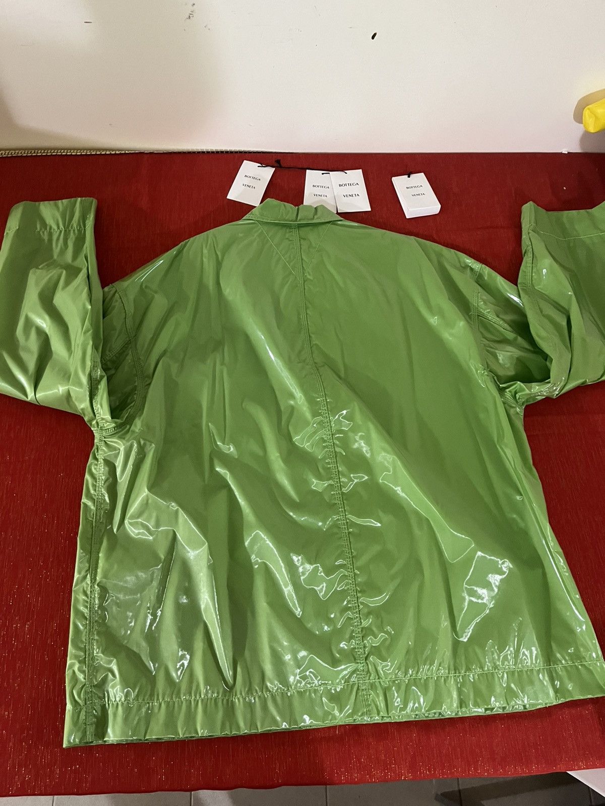 Bottega Veneta Bottega Veneta Acid Green Shiny Jacket Sz 48 Size US M / EU 48-50 / 2 - 14 Thumbnail