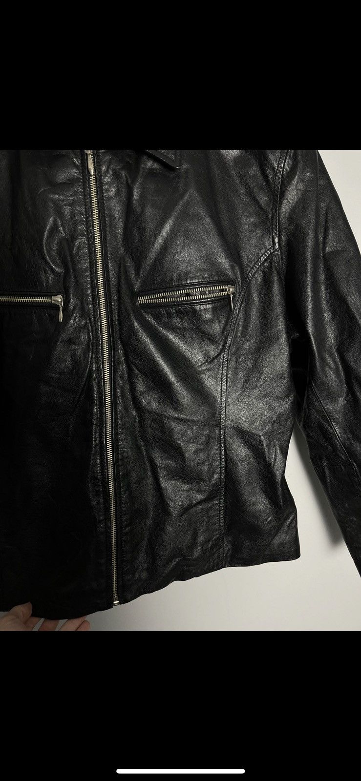 Leather × Vintage Vintage leather jacket y2k punk rock hype Size US XL / EU 56 / 4 - 8 Thumbnail