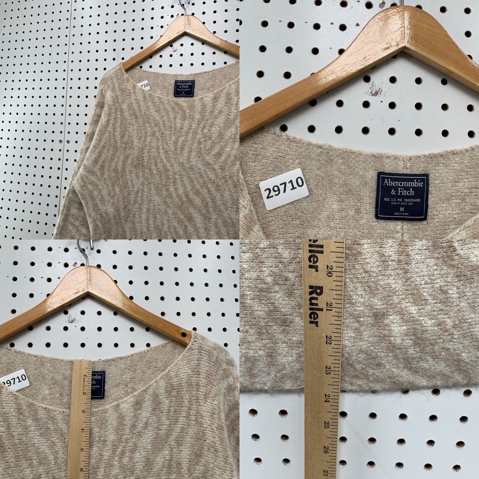 Abercrombie & Fitch Abercrombie & Fitch Sweater Womens Medium Beige Animal Striped Pullover 21X24 Size M / US 6-8 / IT 42-44 - 8 Thumbnail