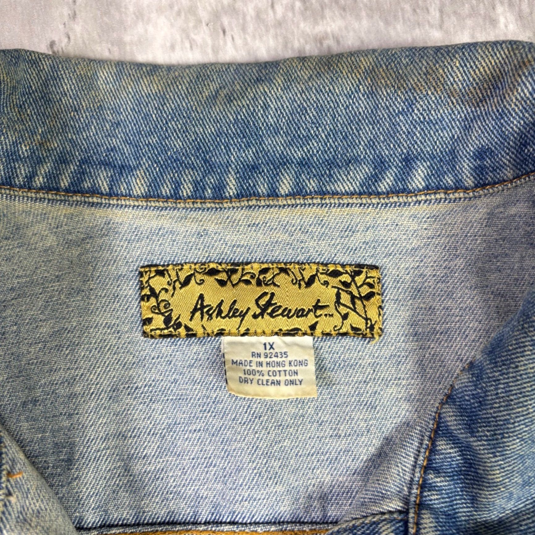 Vintage VINTAGE Ashley Stewart Denim Jacket Feather Fringe Western Boho Blue Womens 1X Jacket Girls? Size XL / US 12-14 / IT 48-50 - 5 Thumbnail