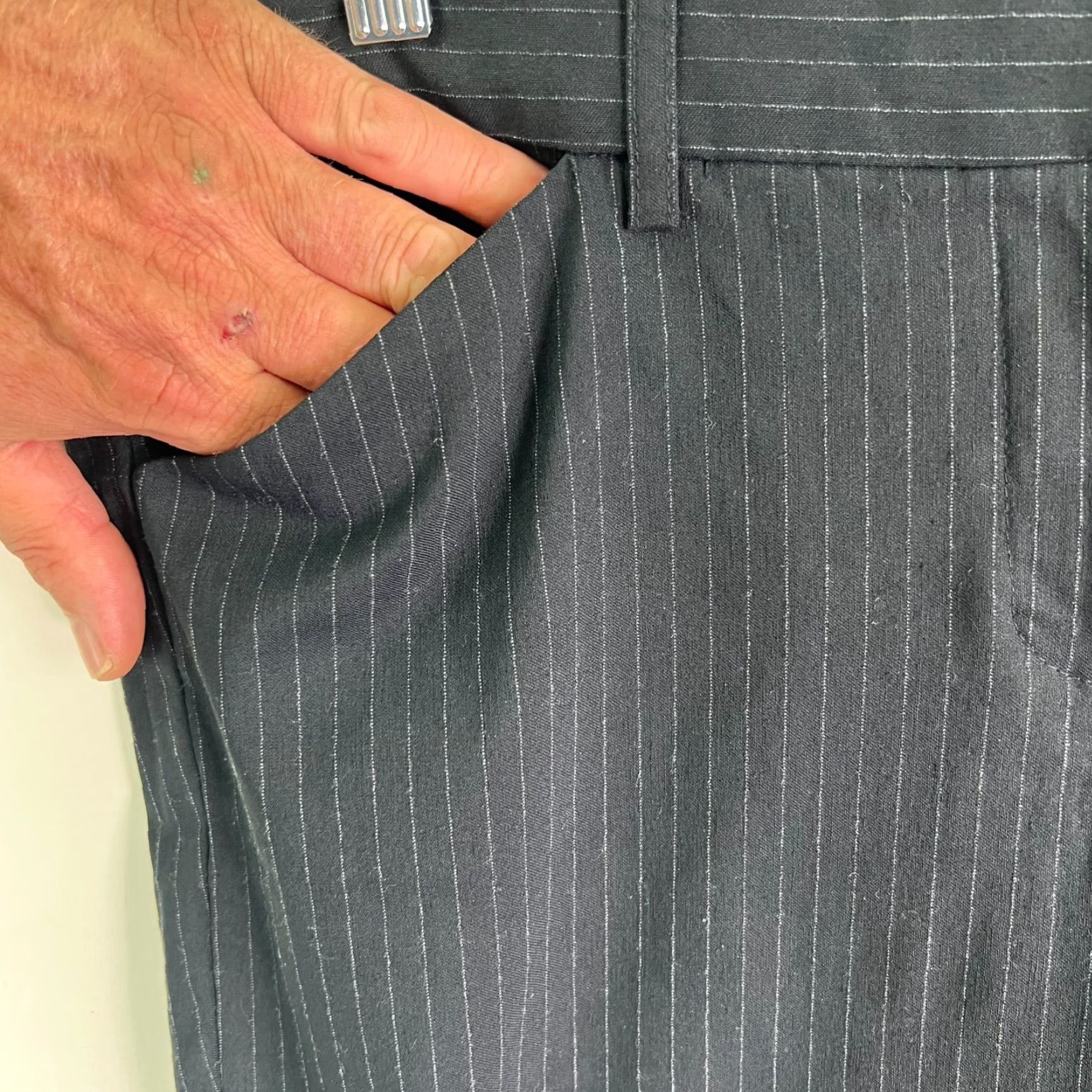 Vintage The Limited Drew Fit Wide Leg Striped Pocketed Pants Womens Size 10 Black 34x32 Preppy 90s Size 32" / US 10 / IT 46 - 4 Thumbnail