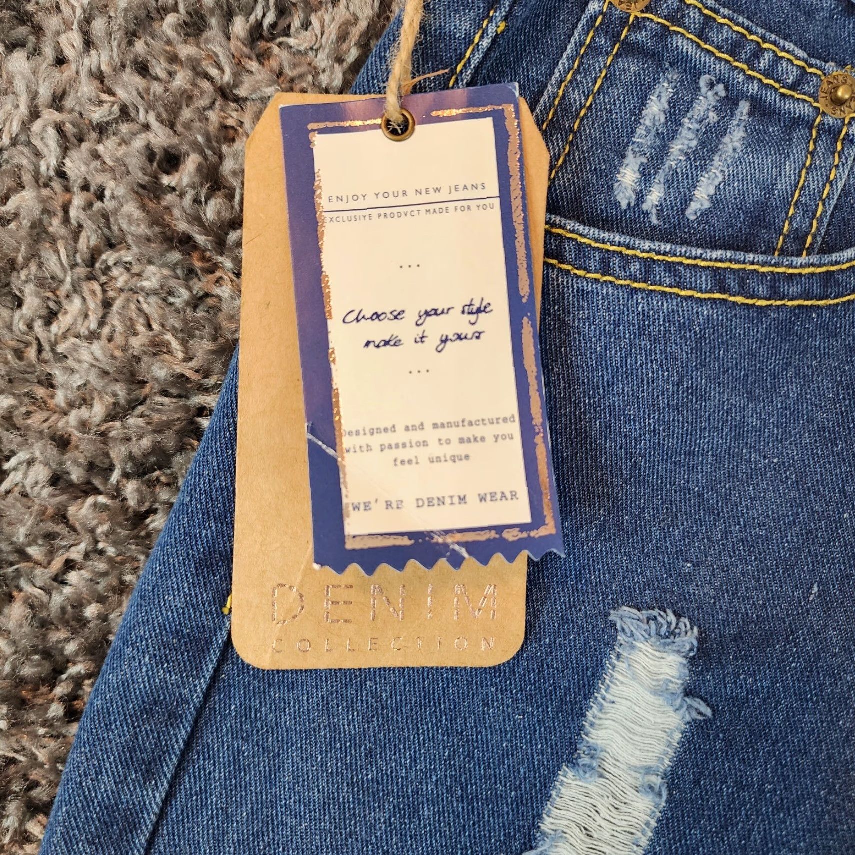 Denime VINTAGE We're Denim Wear Womens Skinny Jeans Distressed Blue 90s Size 29 Size 24" / US 00 / IT 34 - 3 Thumbnail