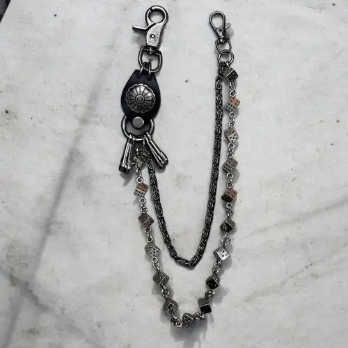 Jewelry Double Layered Dice Wallet Chain, Dice Keychain for Jeans Size ONE SIZE - 5 Thumbnail