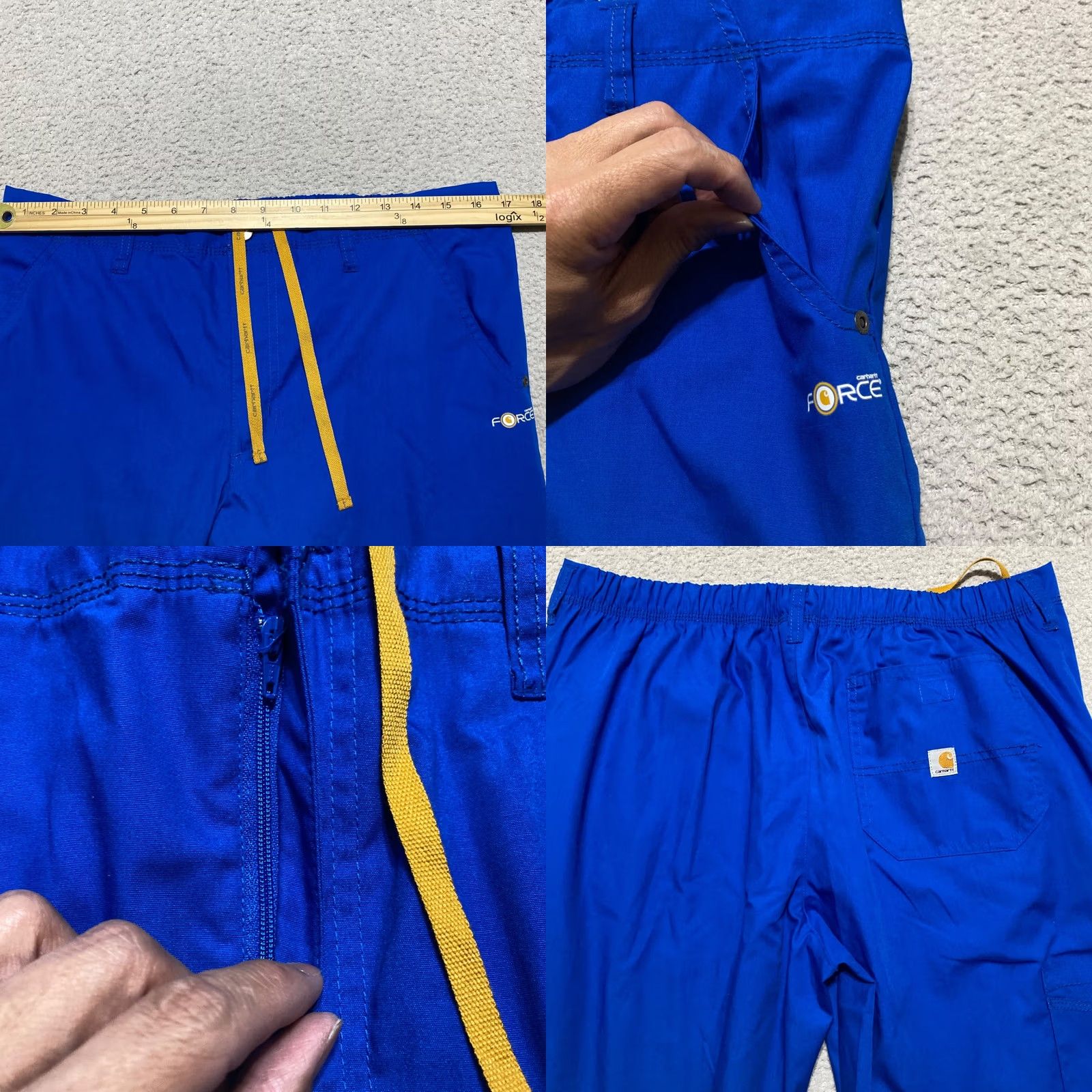 Carhartt Carhartt Unisex Medium Blue Scrub Pants Bottoms Medical Straight Cargo Pants Size US 31 - 8 Thumbnail