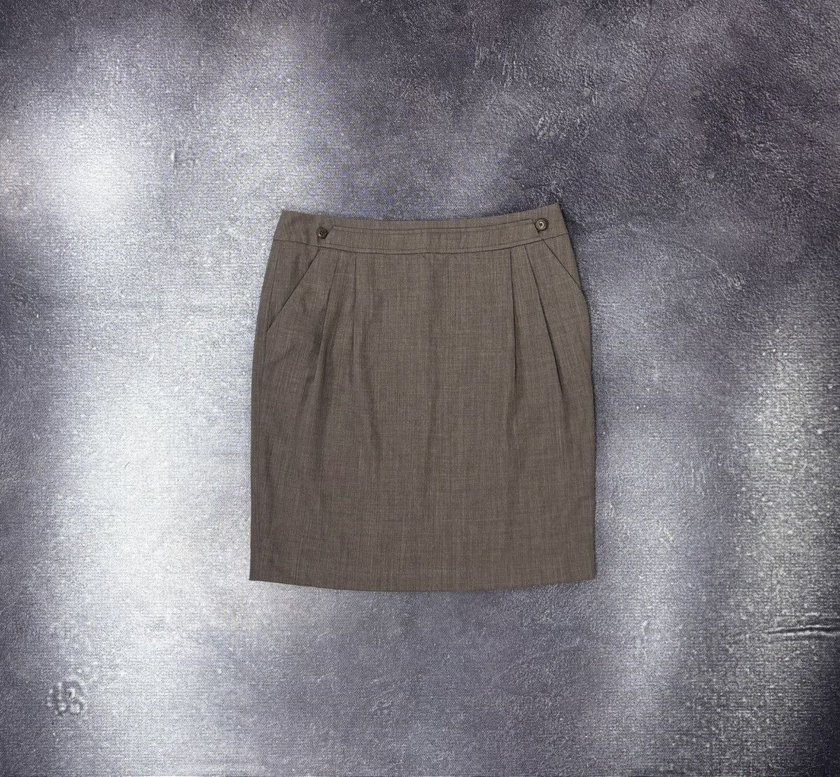 Fabiana Filippi Fabiana Filippi Women’s Wool Pencil Skirt Taupe Stretch Size 30" / US 8 / IT 44 - 1 Thumbnail