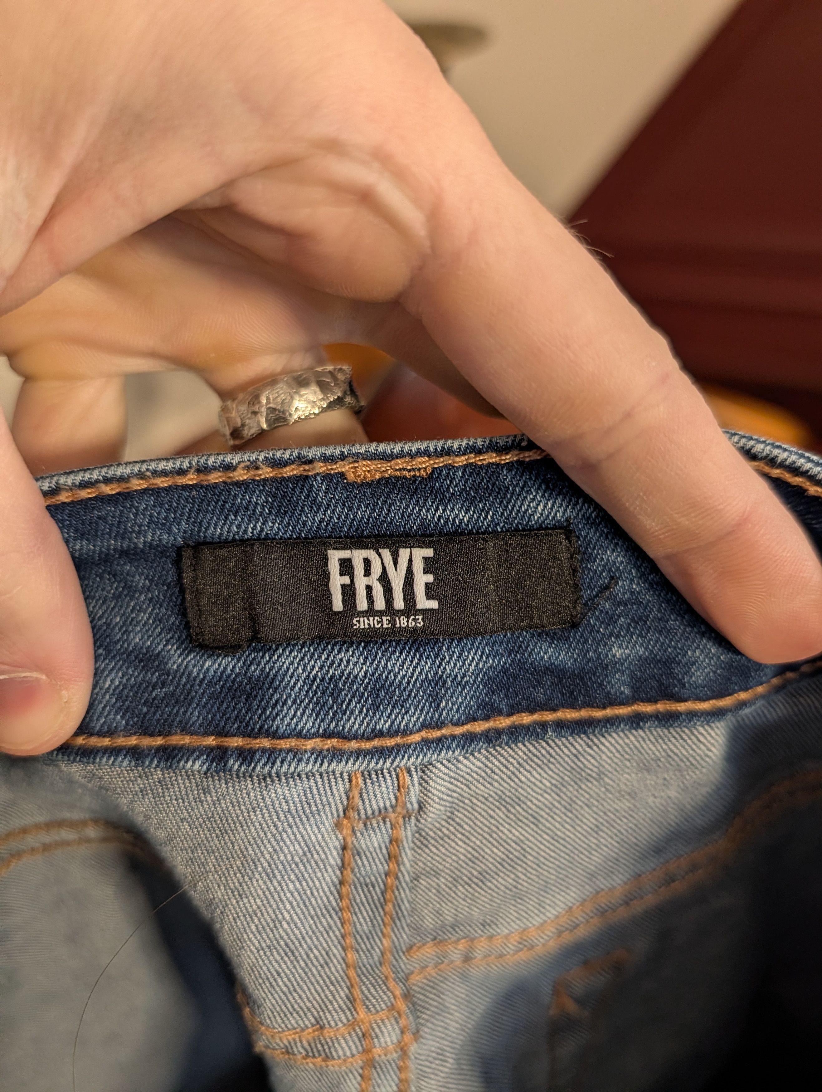 Frye Blue logo embroidered tapered leg denim jeans Size 30" / US 8 / IT 44 - 9 Thumbnail
