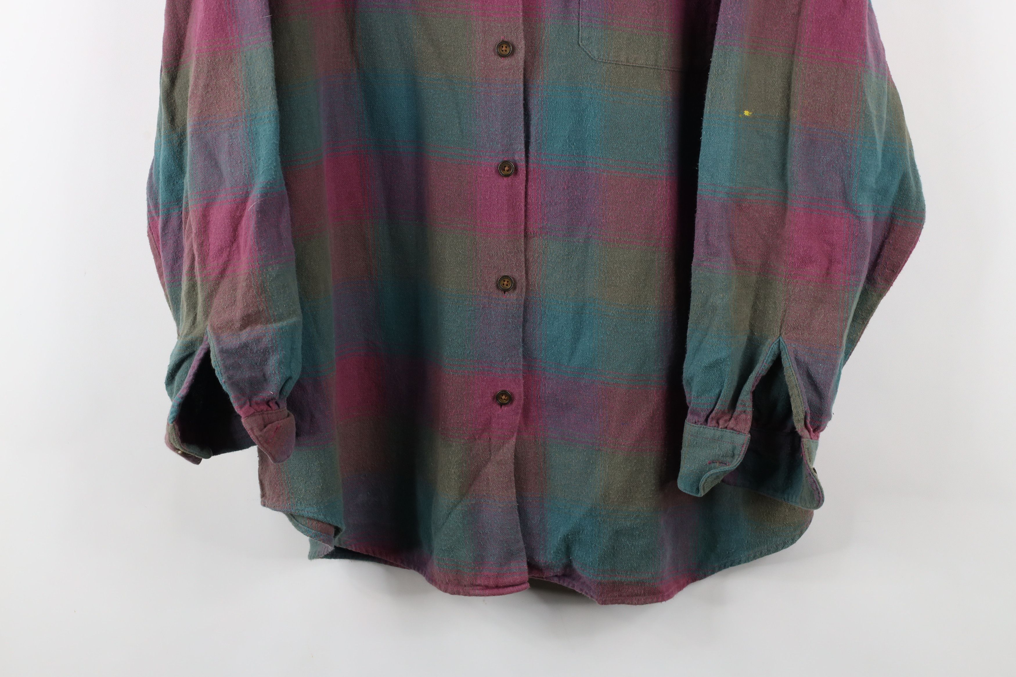 Gap × Vintage Vintage 90s Gap Looped Collar Flannel Button Shirt Plaid Size L / US 10 / IT 46 - 3 Thumbnail