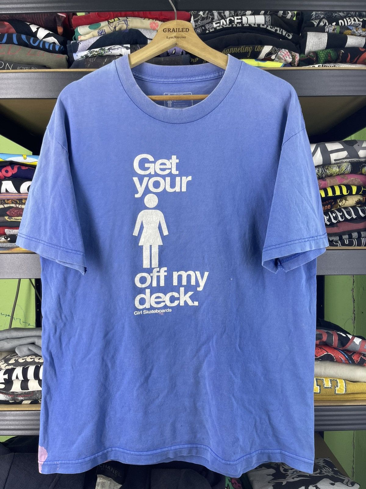 Girl Skateboards 2000's Vintage Girl Skateboards "Get Your Off My Deck Tee Size US L / EU 52-54 / 3 - 2 Thumbnail