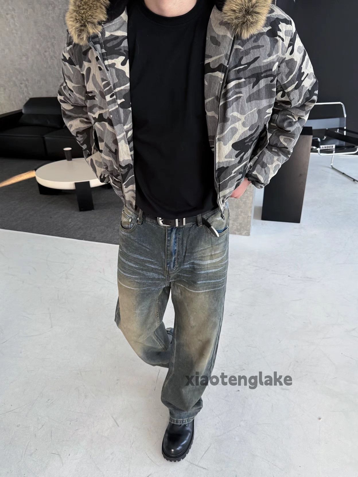 Jean × Vintage washed faded loose baggy punk grunge damaged jeans Size US 34 / EU 50 - 2 Thumbnail