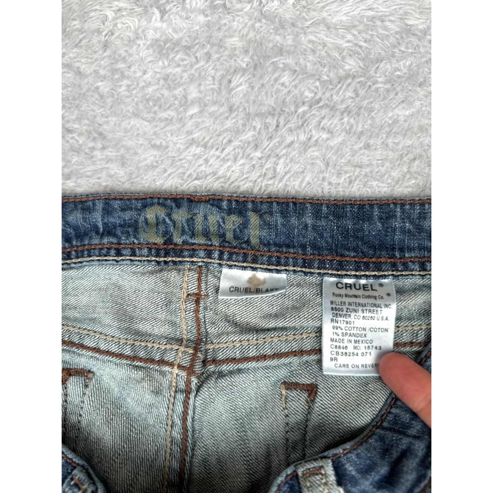 Vintage Cruel Girl Jeans Juniors 9 Blue Denim Bootcut Embroidered 32x30 Womens Size 30" / US 8 / IT 44 - 6 Thumbnail