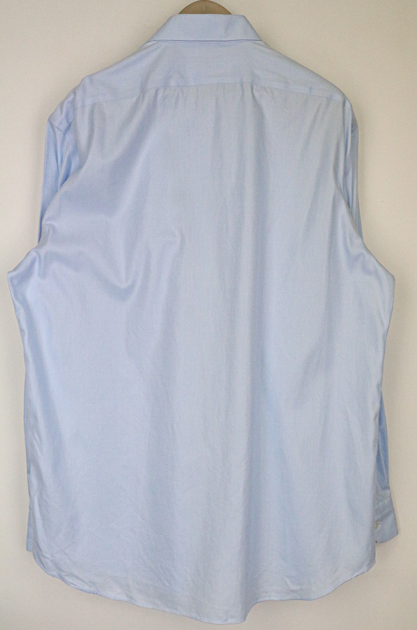 Suitsupply 45/17 3/4 Slim Blue Cotton Long Sleeve Shirt 79170 Size 44R - 2 Thumbnail