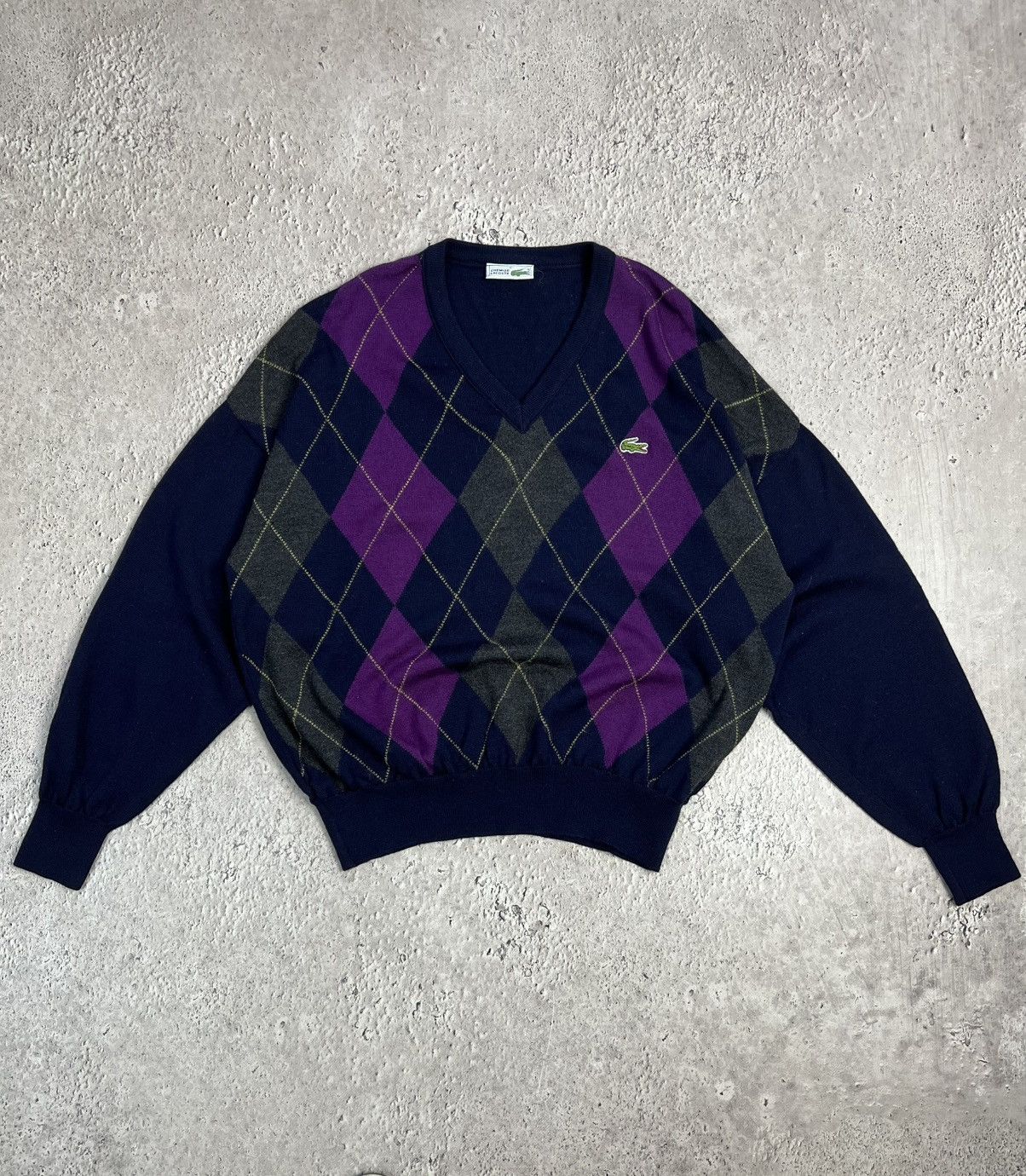 Lacoste × Vintage Lacoste vintage sweater striped GOLF STYLE burgundy y2k Size US M / EU 48-50 / 2 - 1 Thumbnail