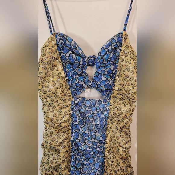 Other Ipekyol Flower Print Strappy Mini Dress Yellow Blue - Size 6 Size S / US 4 / IT 40 - 10 Thumbnail