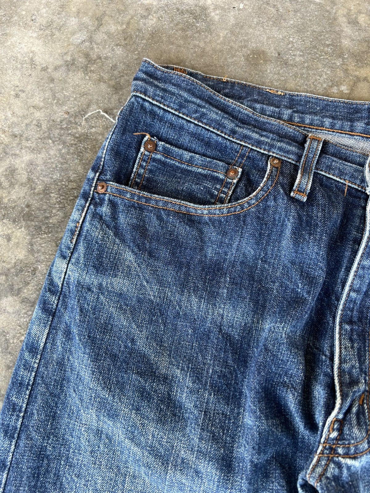 Big John × Japanese Brand 💥Baggy💥Vintage Big John Extra Blue Jean Size US 32 / EU 48 - 7 Thumbnail