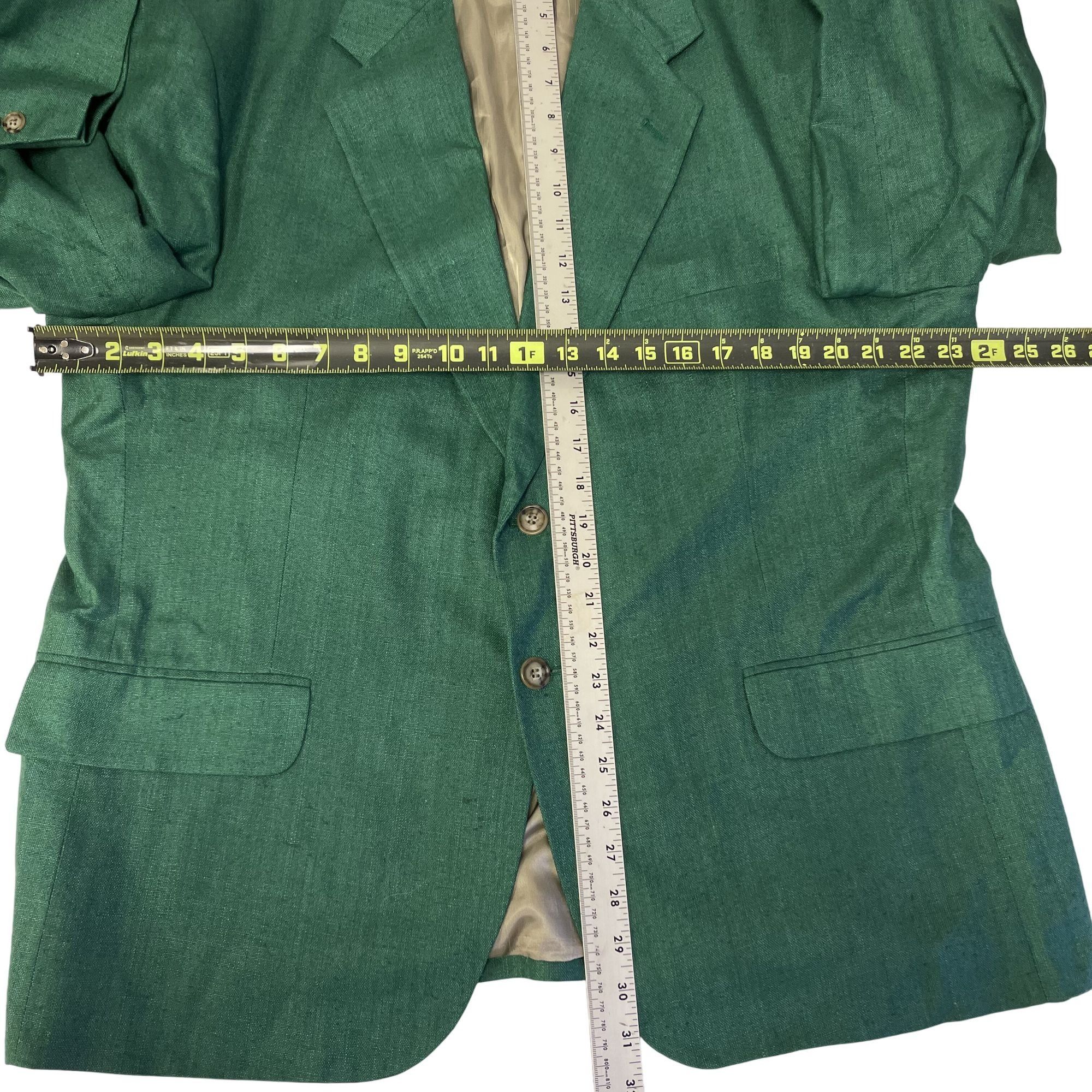 Other Vtg CHRISTMAS GREEN Sport Coat HOLIDAY Silk Linen Jacket Size 44L - 9 Thumbnail