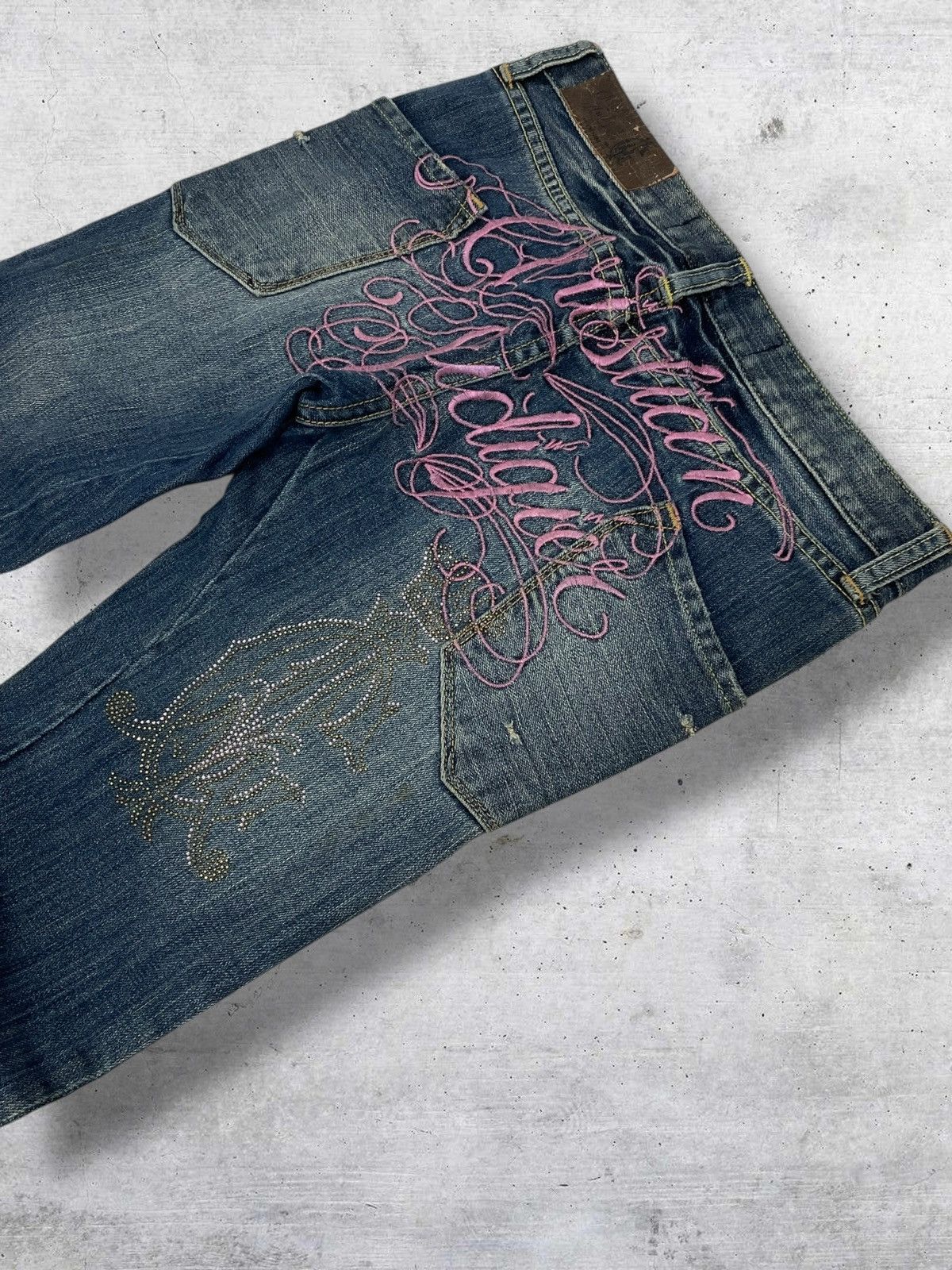 Christian Audigier VINTAGE FLARE AFFLICTION EMBROIDERED CHRISTIAN AUDIGER DENIM Size US 30 / EU 46 - 6 Thumbnail