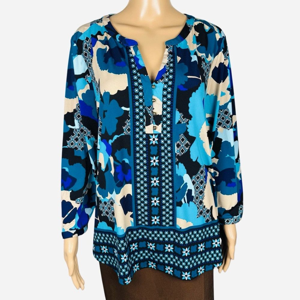 Other Dana Buchman Long Sleeve Split Neck Top Size XXL Size XXL / US 16-18 / IT 52-54 - 1 Thumbnail