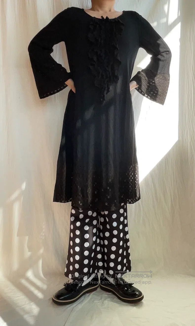 Junya Watanabe Junya Watanabe size F Black Wool Crochet Knit Dress Size S / US 4 / IT 40 - 6 Thumbnail