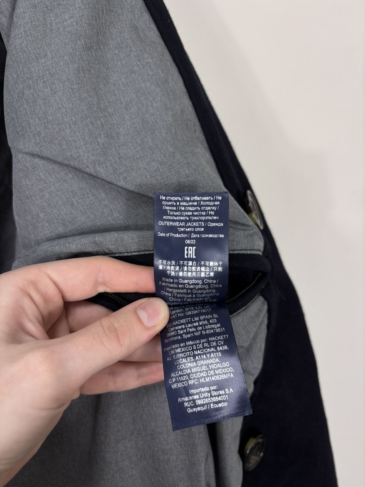 Hackett Hackett London NWT Men’s Navy Blue Double Breasted Wool Coat Size US XL / EU 56 / 4 - 16 Thumbnail