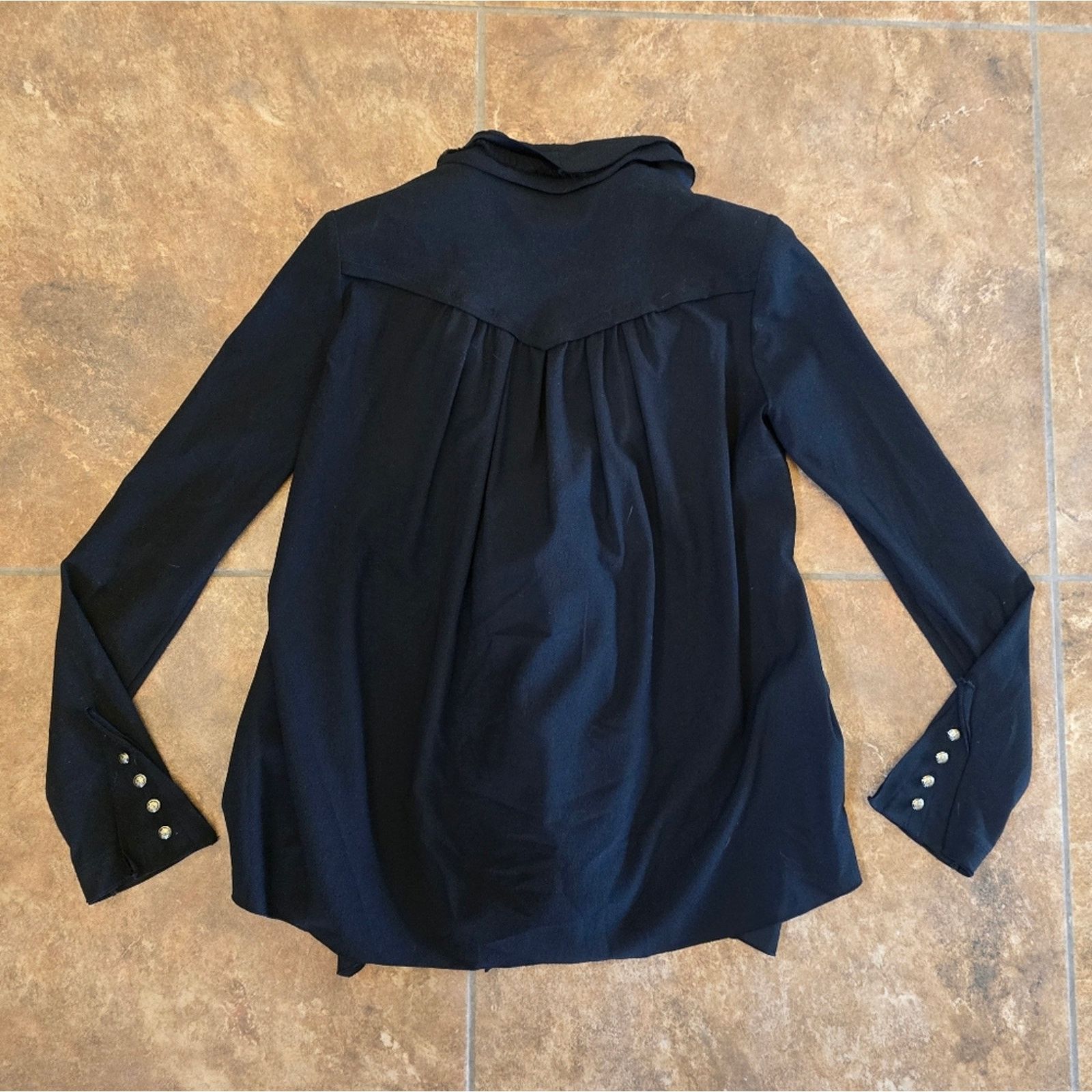 Other Black Ruffled | BALOOM | Button Down Blazer Size S / US 4 / IT 40 - 2 Thumbnail
