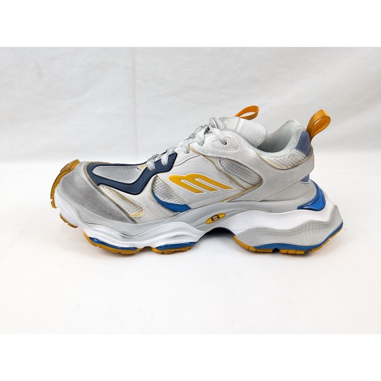 Balenciaga o1rshd1 Cargo Suede Low-Top Sneakers White/Grey/Orange/Blue Size US 12 / EU 45 - 1 Thumbnail