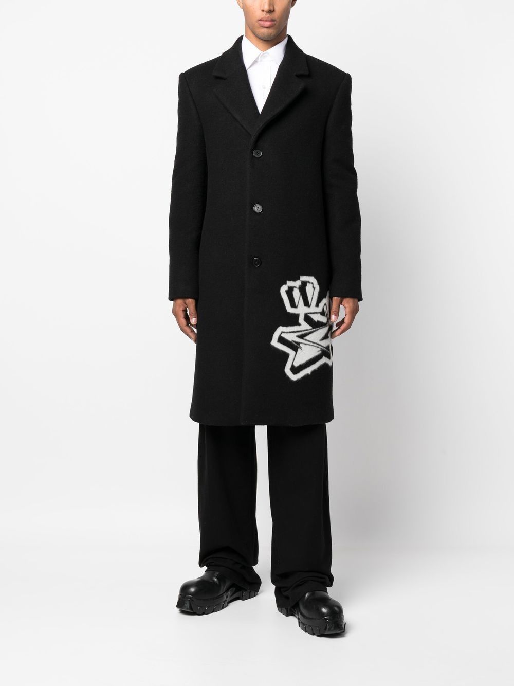 Off-White o1y0225 Logo Coat in Black Size US M / EU 48-50 / 2 - 5 Thumbnail