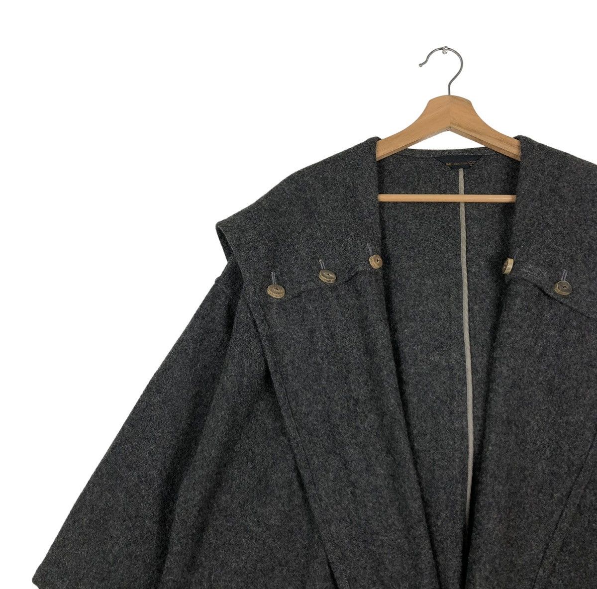 Comme des Garcons 🔥VINTAGE 80’s COMME DES GARCONS WOOL DOUBLE BREAST HOODIE Size US L / EU 52-54 / 3 - 6 Thumbnail