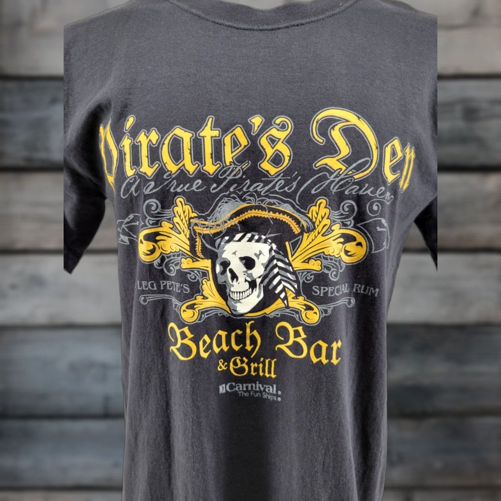 Vintage VINTAGE Carnival Pirates Den Beach Bar Carnival Cruise Black Short Sleeve T-Shirt L Men 90s Size US L / EU 52-54 / 3 - 1 Thumbnail