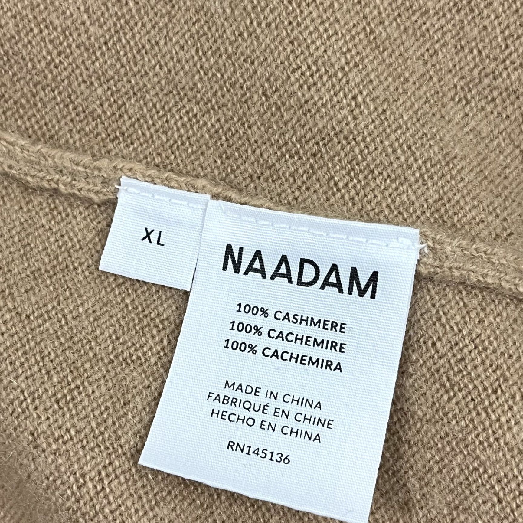 NAADAM Naadam Cashmere Sweater Womens XL Brown Pullover Crew Neck Long Sleeve Soft Cozy Lightweight Size XL / US 12-14 / IT 48-50 - 3 Thumbnail