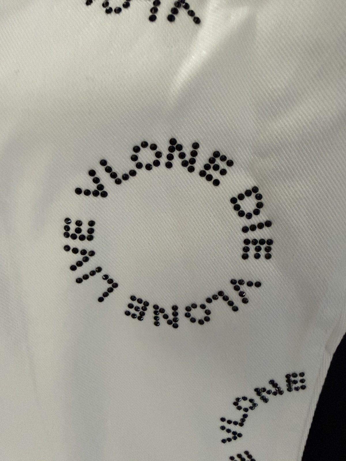 Vlone ***UNRELEASED VLONE BLACK RHINESTONE DENIM JEANS IN WHITE*** Size US 36 / EU 52 - 3 Thumbnail