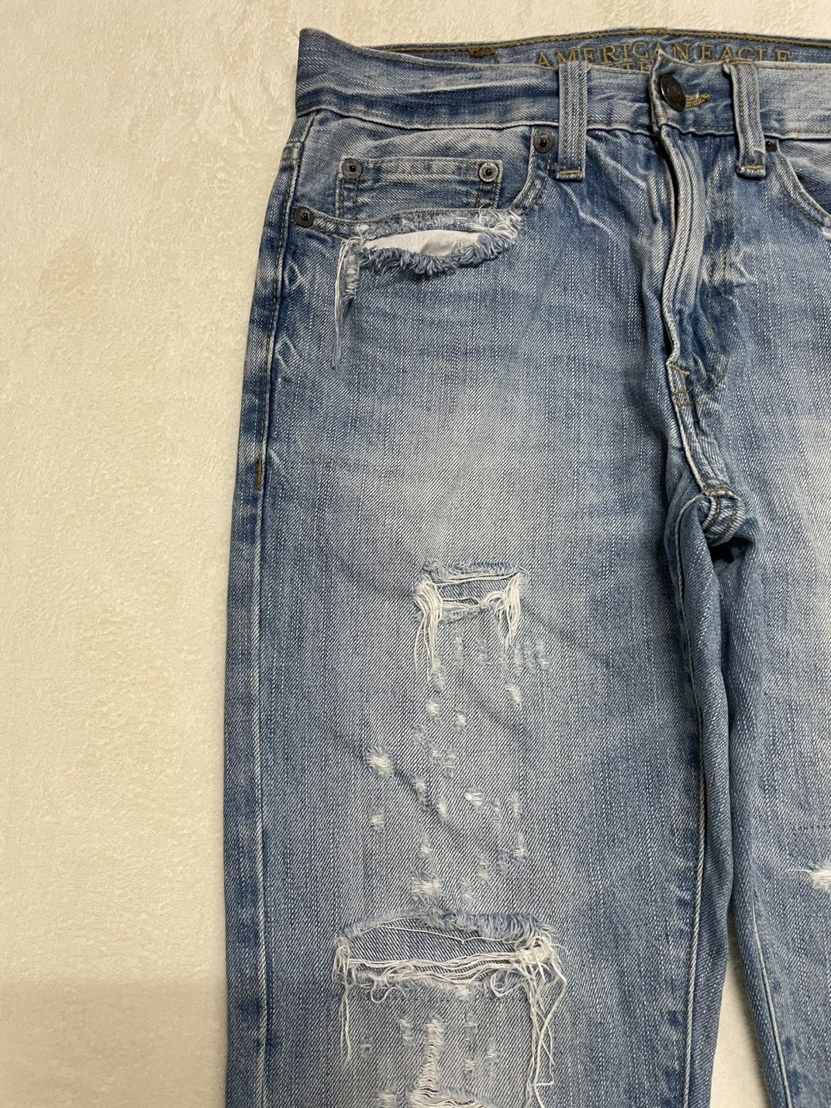 American Eagle Outfitters Vintage American Eagle Outfitters Distress Faded Denim Jeans Size US 28 / EU 44 - 5 Thumbnail