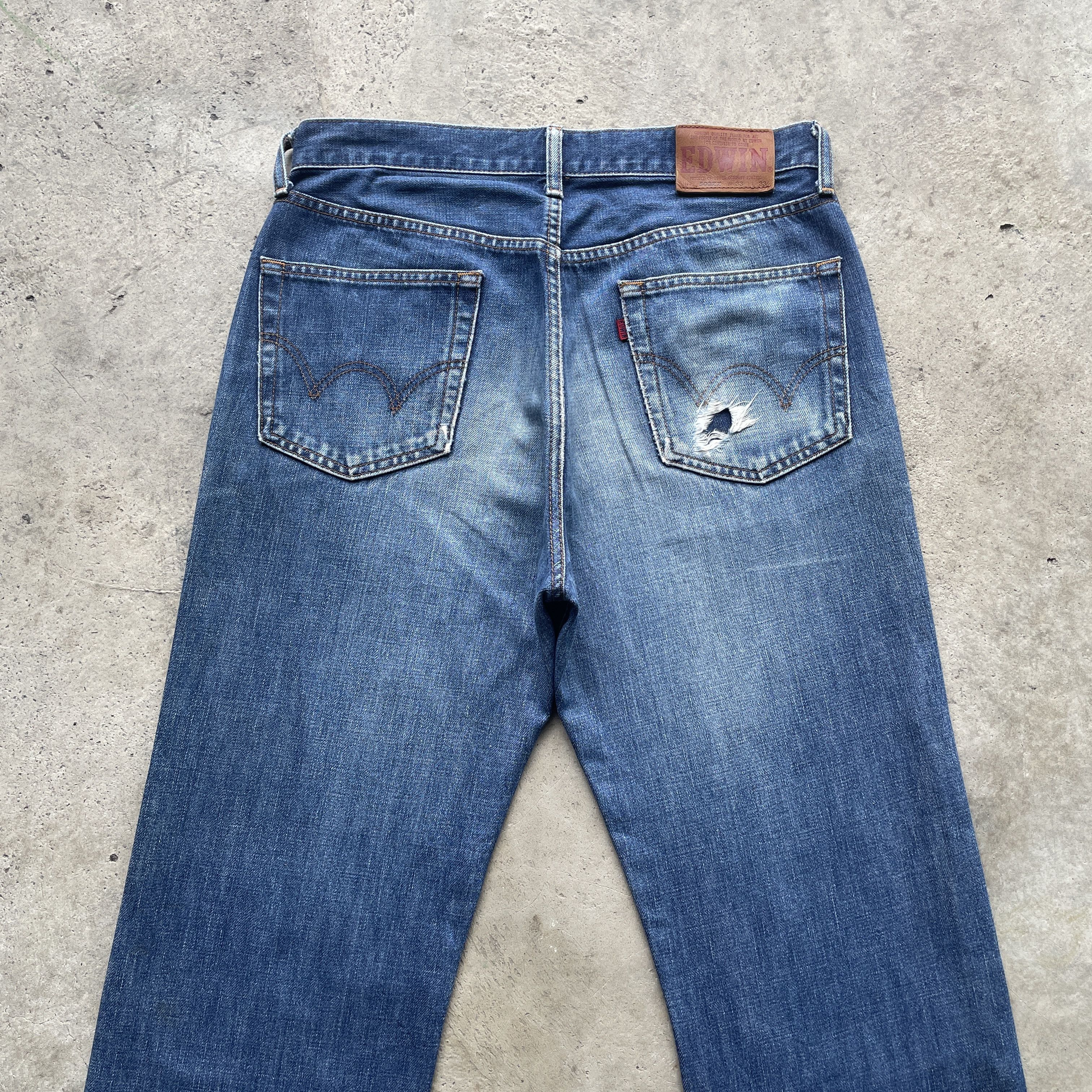 Edwin × Japanese Brand W31 VINTAGE EDWIN 503 JEANS FADED DENIM DISTRESSED PANTS Size US 31 - 9 Thumbnail