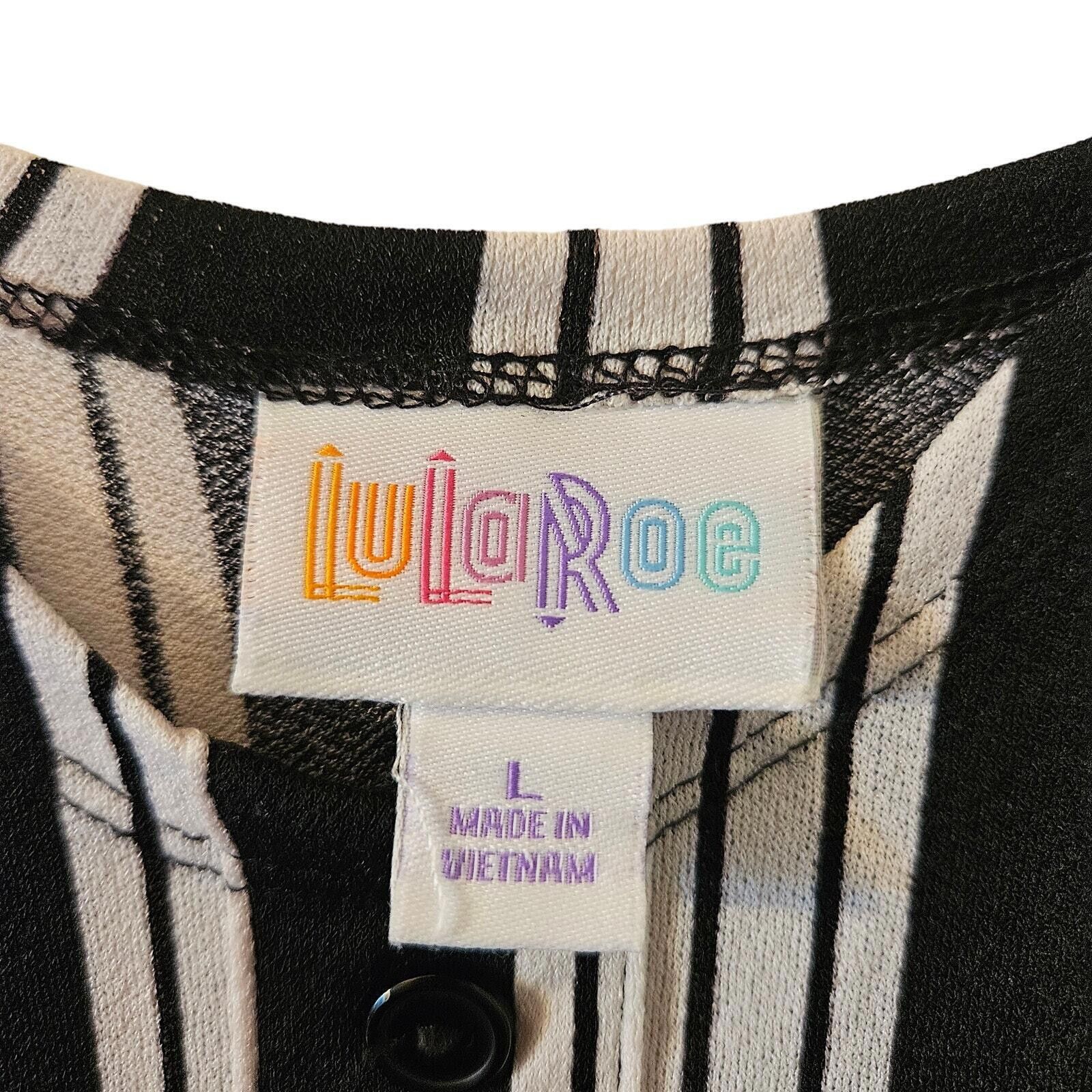 Designer LulaRoe Striped Short Sleeve Romper - Size L Size 36" / US 14 / IT 50 - 3 Thumbnail