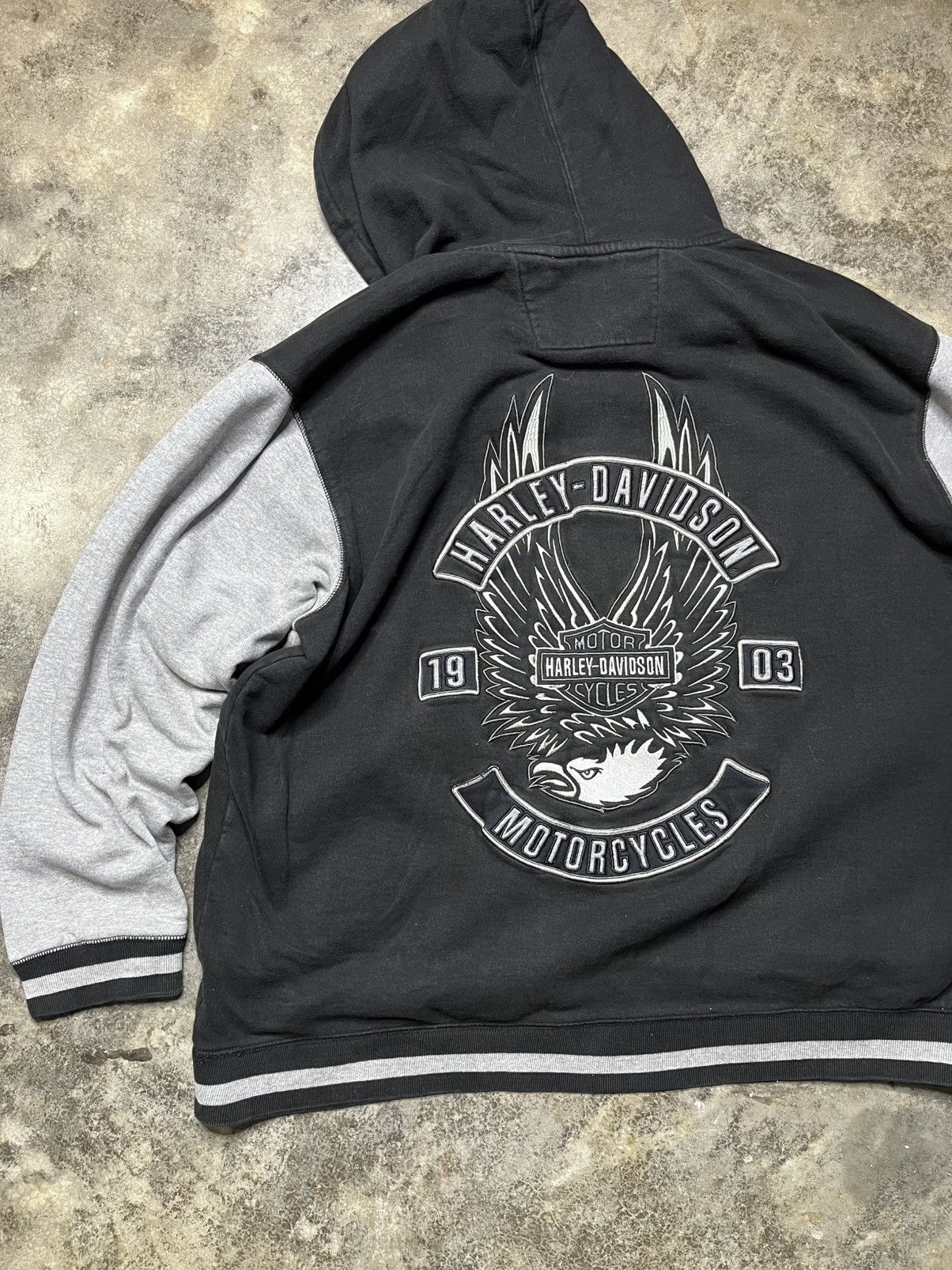 Vintage vintage harley davidson black baggy biker hoodie Size US XL / EU 56 / 4 - 7 Thumbnail