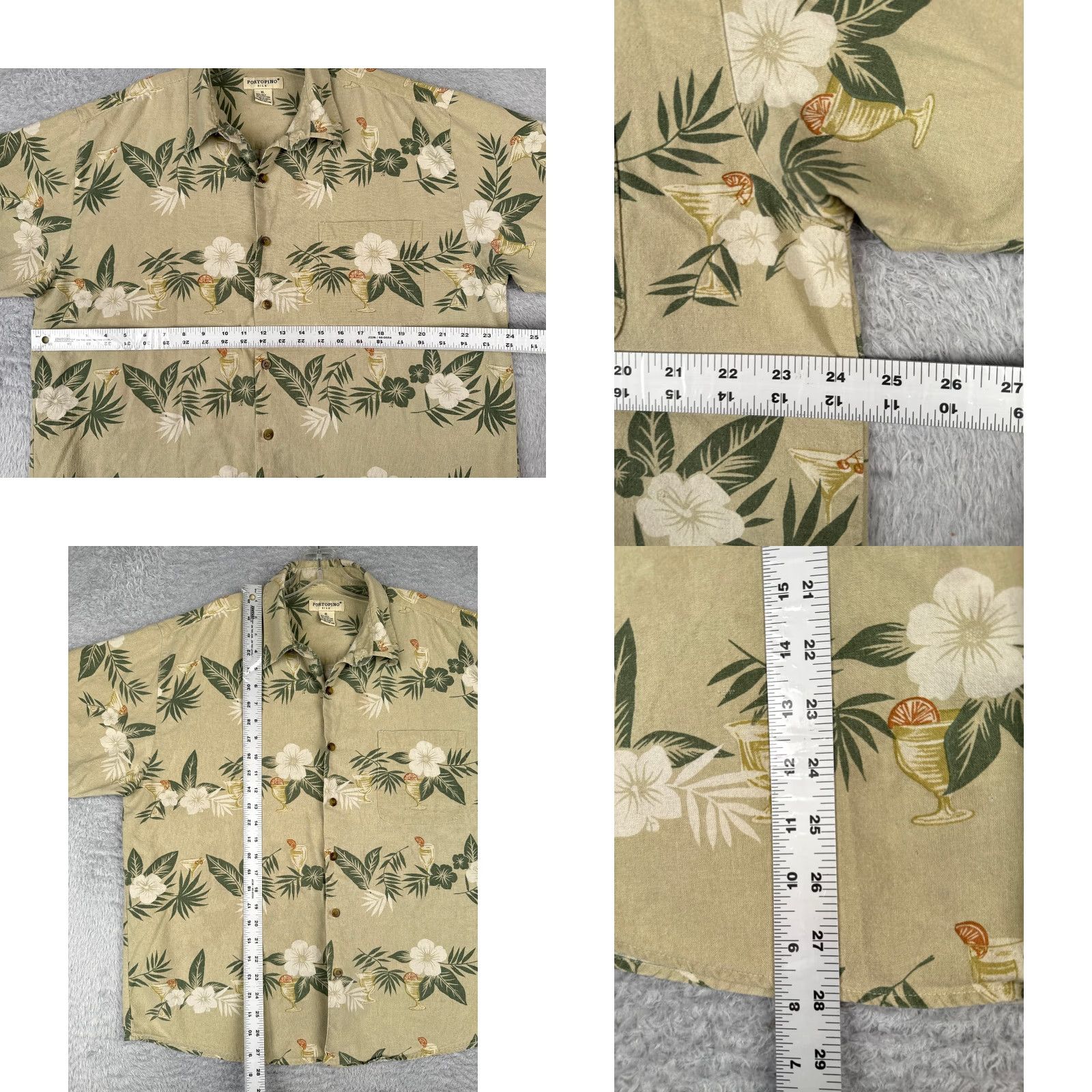 Vintage Portofino Shirt Portofino Shirt Hawaiian Shirt Extra Large Green Floral Cocktail Silk Blend Button-Up Men’s Shirt Aloha Hawaiian Floral Size US XL / EU 56 / 4 - 8 Thumbnail