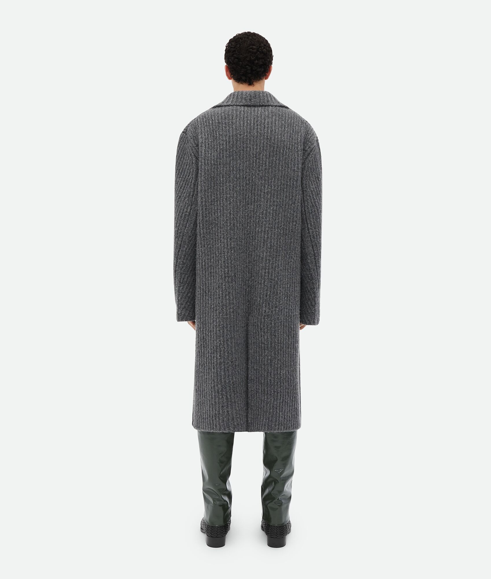 Bottega Veneta o1loc1c0125 761642 Wool Knitted Coat in Gray Melange Size US L / EU 52-54 / 3 - 3 Thumbnail