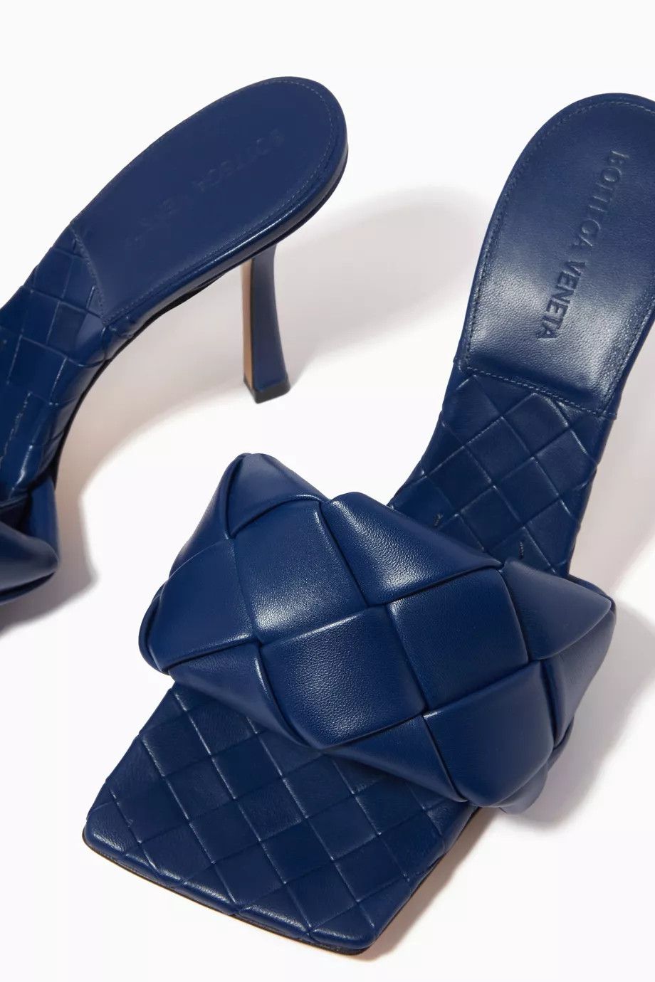 Bottega Veneta o1loc1c0824 608854 Lido Mules in Navy Blue Size US 7 / IT 37 - 5 Thumbnail