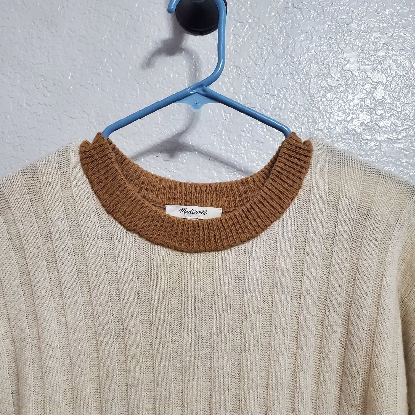 Madewell Madewell Sweater Dress Women’s M Beige Brown Ribbed Midi Wool Blend Long Sleeve Size M / US 6-8 / IT 42-44 - 4 Thumbnail