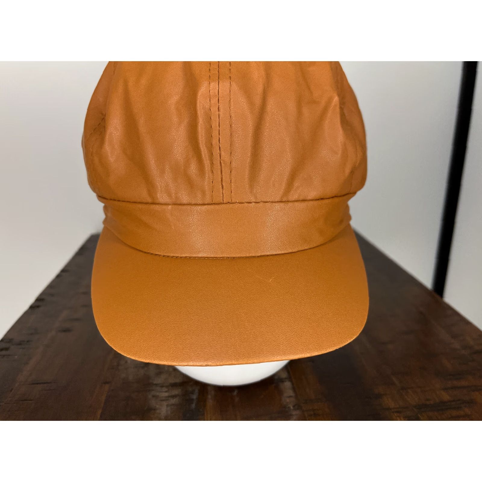 Vintage Beret Hat Cap Fitted One Size Brown PU Leather Velvet Classic French Look 90s Casual Unbranded Unisex Adults Hat/Cap Mens Womens Size ONE SIZE - 3 Thumbnail