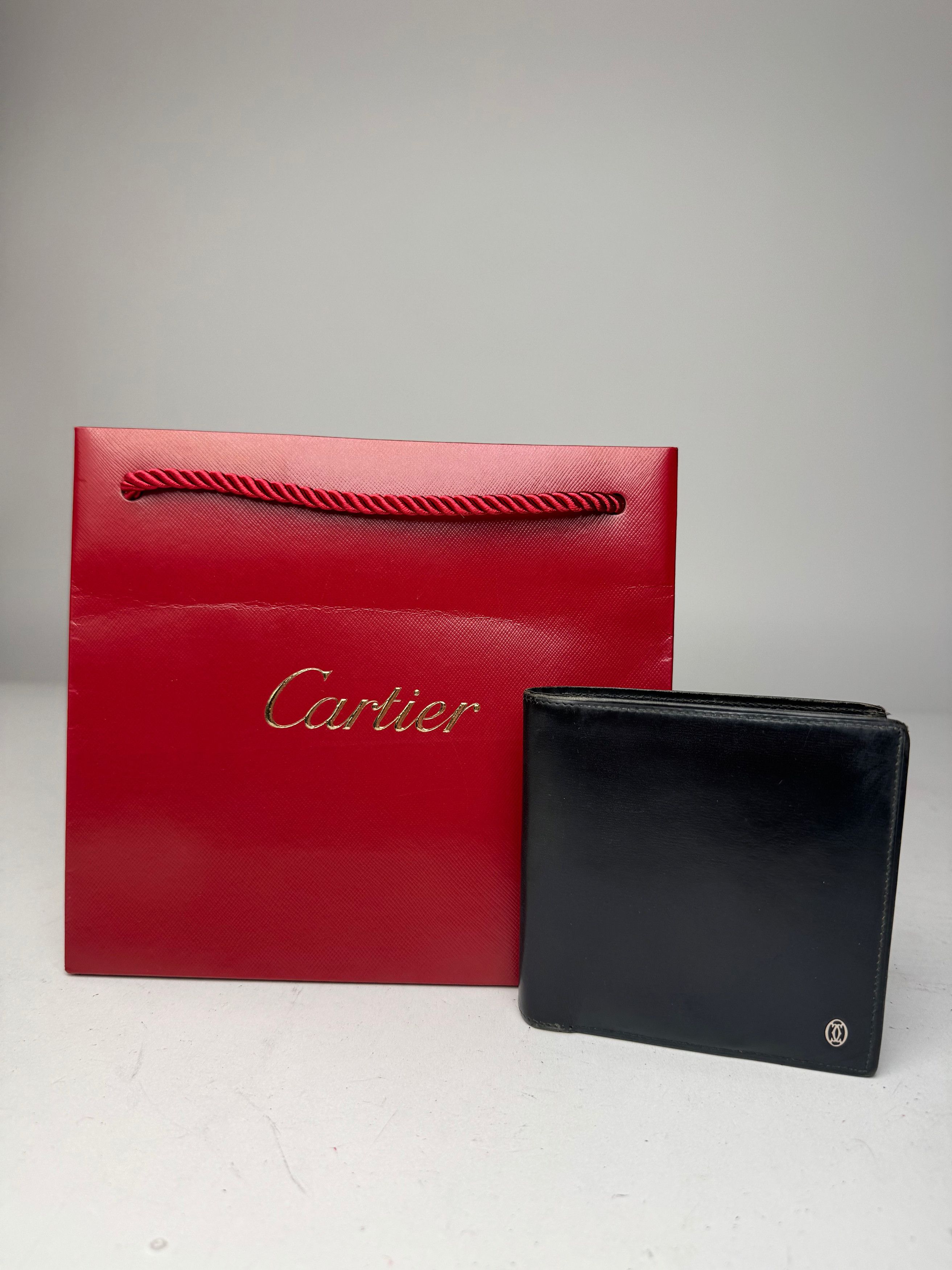 Cartier Vintage Flapable Leather Wallet Black Size ONE SIZE - 1 Thumbnail