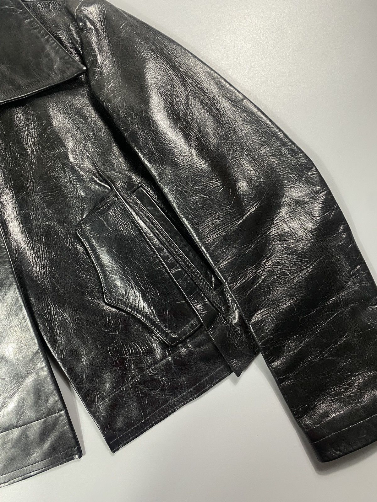 Yohji Yamamoto AW 2007- Yohji Yamamoto- Museum/Exhibit Piece Leather Jacket Size S / US 4 / IT 40 - 12 Thumbnail