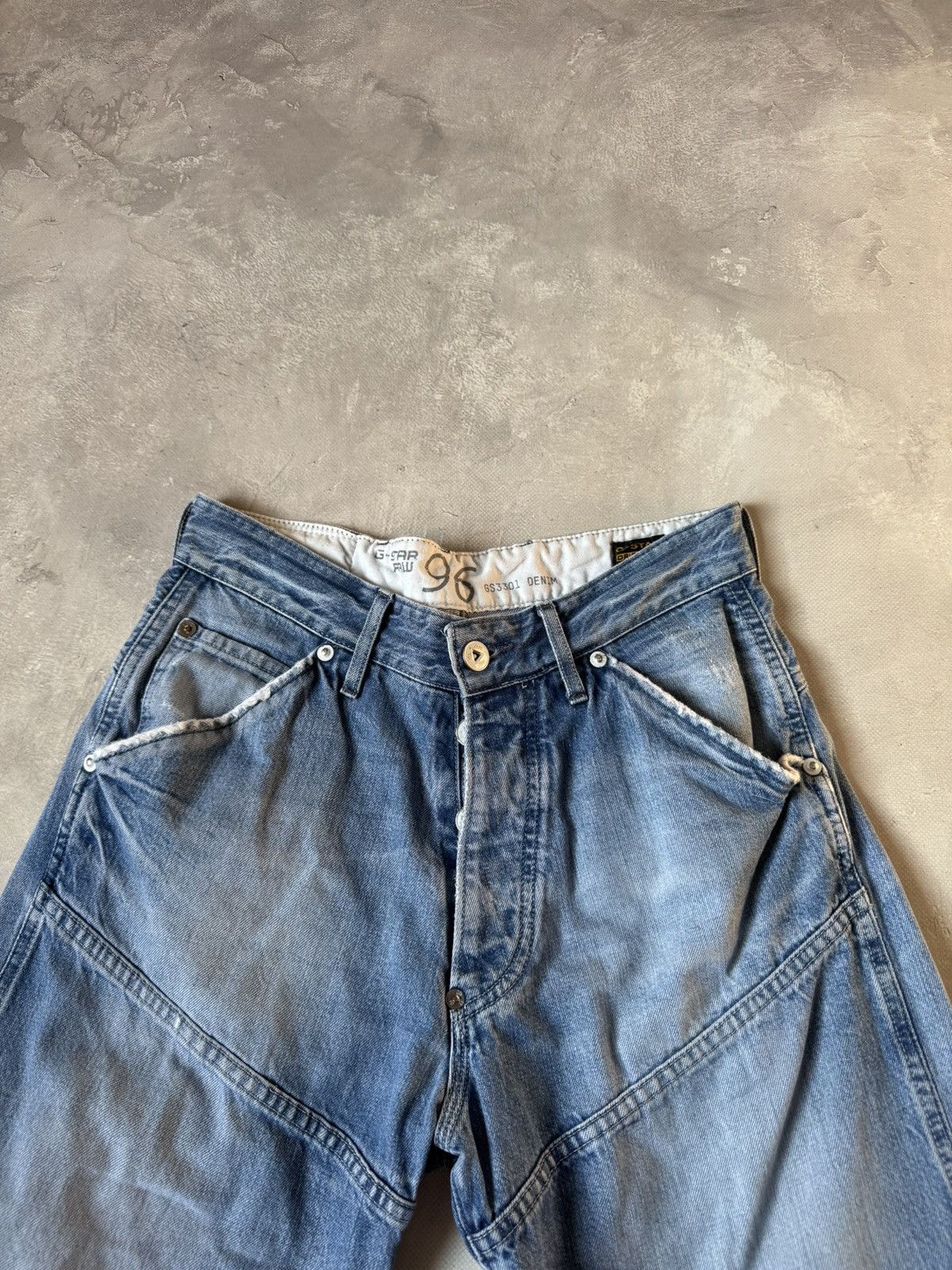 G-Star Vintage G-Star Raw Elwood Buckleback Distressed Jeans Size US 30 / EU 46 - 12 Thumbnail