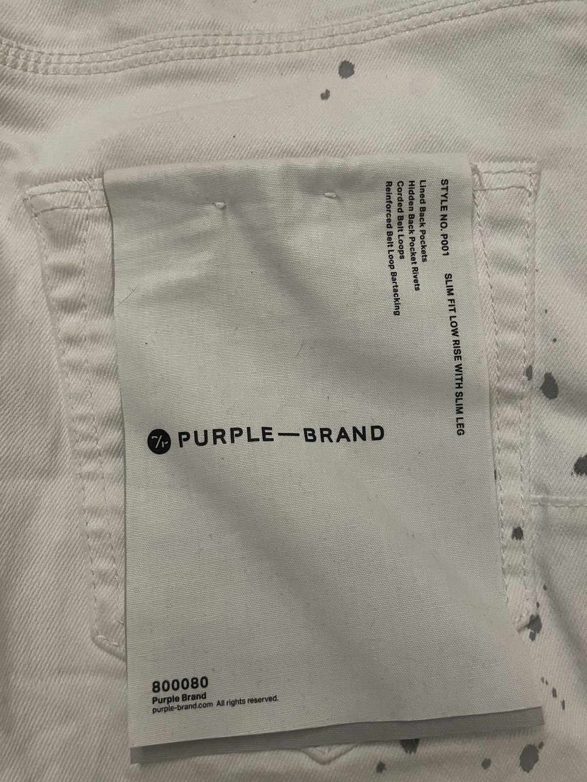 Purple Brand White purple jeans with grey specs Size US 31 - 4 Thumbnail