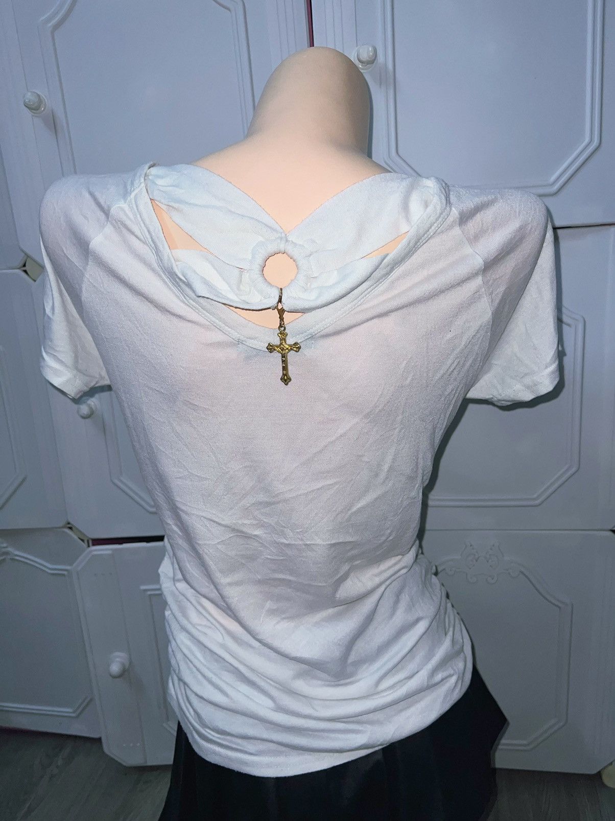 Japanese Brand PleinBeaute cross top Gyaru with charm ➕☠️ Size L / US 10 / IT 46 - 4 Thumbnail