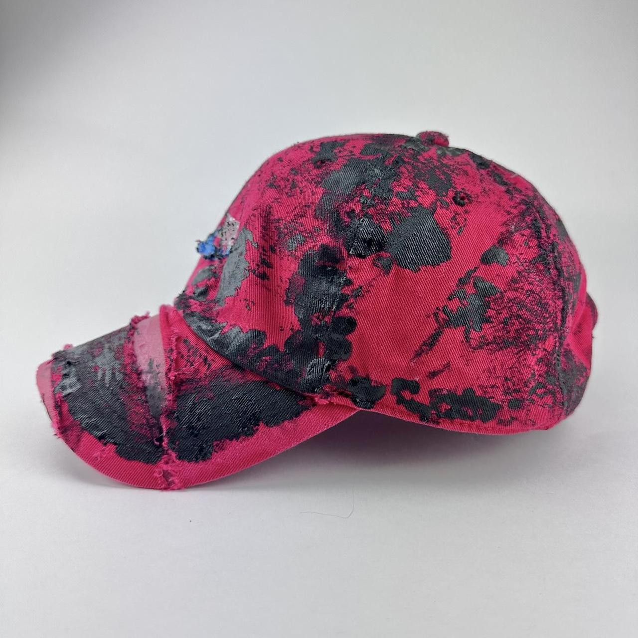 Nike ASTROBOI* X Nike 'Comet' Red/Black Painted Distressed Hat Size ONE SIZE - 3 Thumbnail